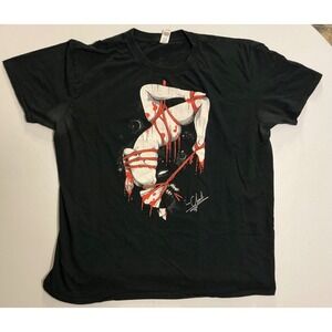 Y2K Charli Rose Studio Shibari BloodyTied Up Woman T-Shirt Mens XL Black Horror